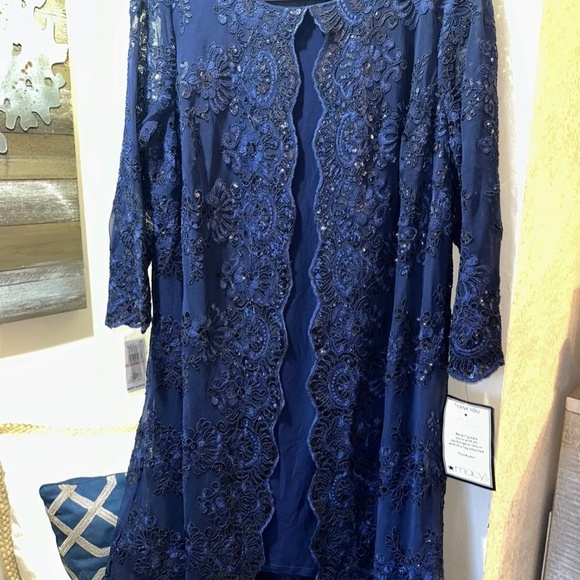 Alex Evenings | Plus Size Dress with Embellished Jacket - Picture 3 of 5